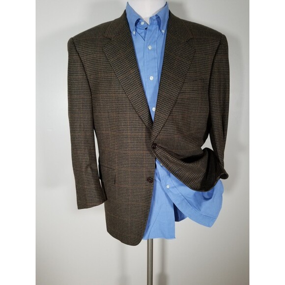 CANALI 40S 50C Green Orange Check WOOL Cashmere Tweed Sport Coat Blazer Jacket - Picture 2 of 7